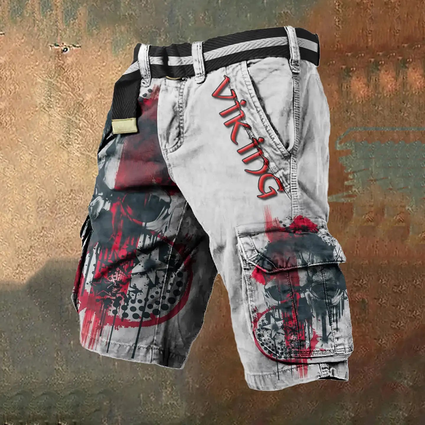 Viking_Warrior_Printed_Cargo_Shorts_Men_s_Casual_Sports_Pants_1